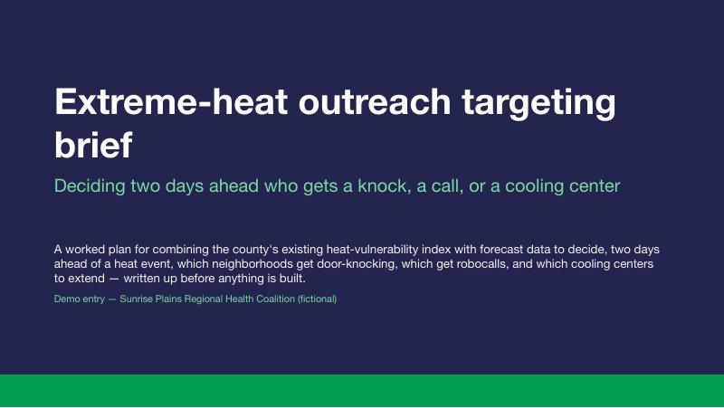 Extreme-heat outreach targeting brief